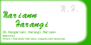 mariann harangi business card